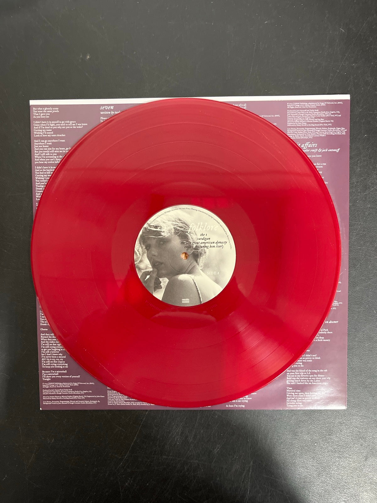 VINYL_1A - Taylor Swift - Folklore LE Red Etched Vinyl USED NOT TESTED