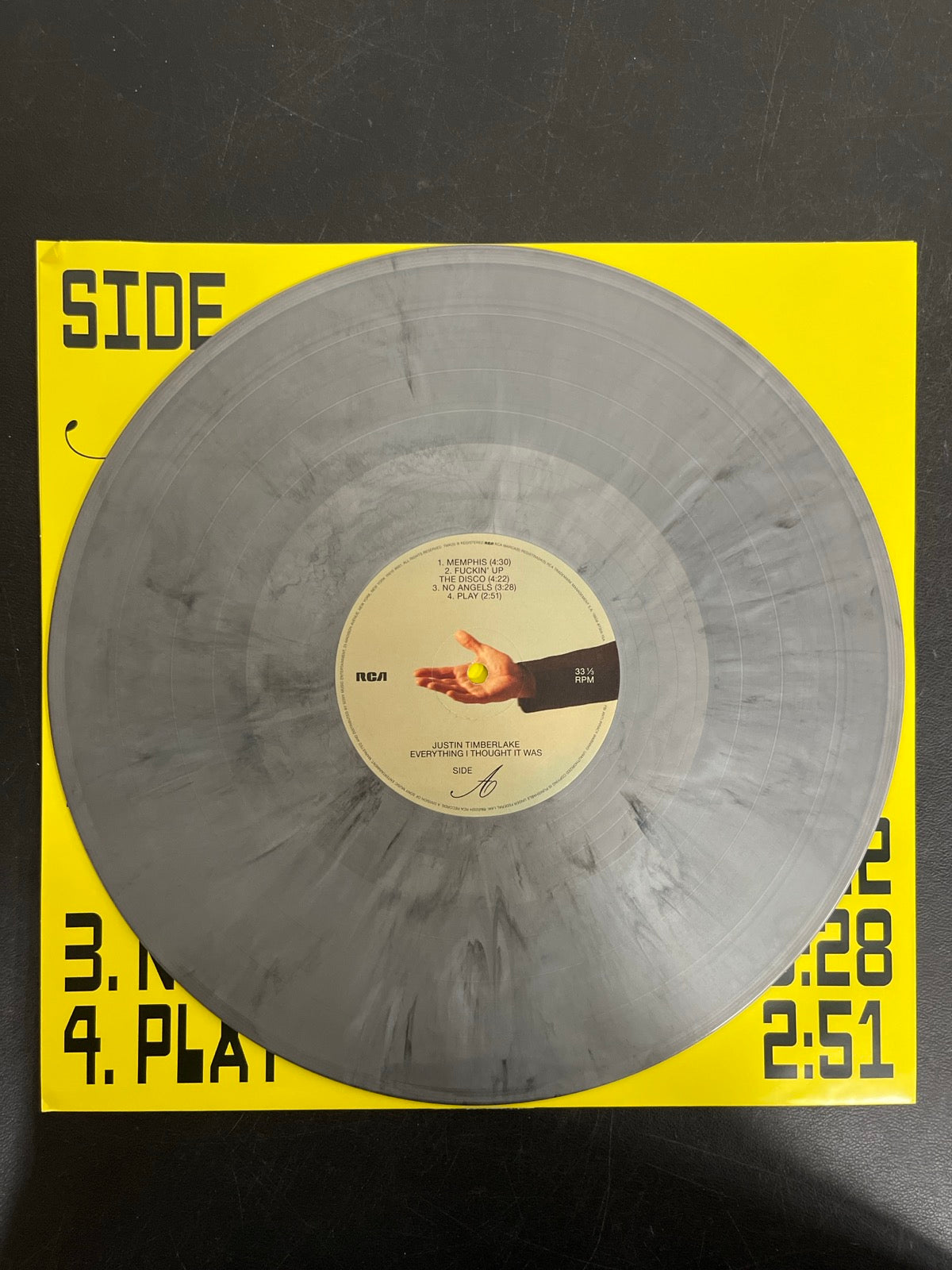 VINYL_1A - Justin Timberlake - Everything I ...  Silver/Black Vinyl USED NOT TESTED