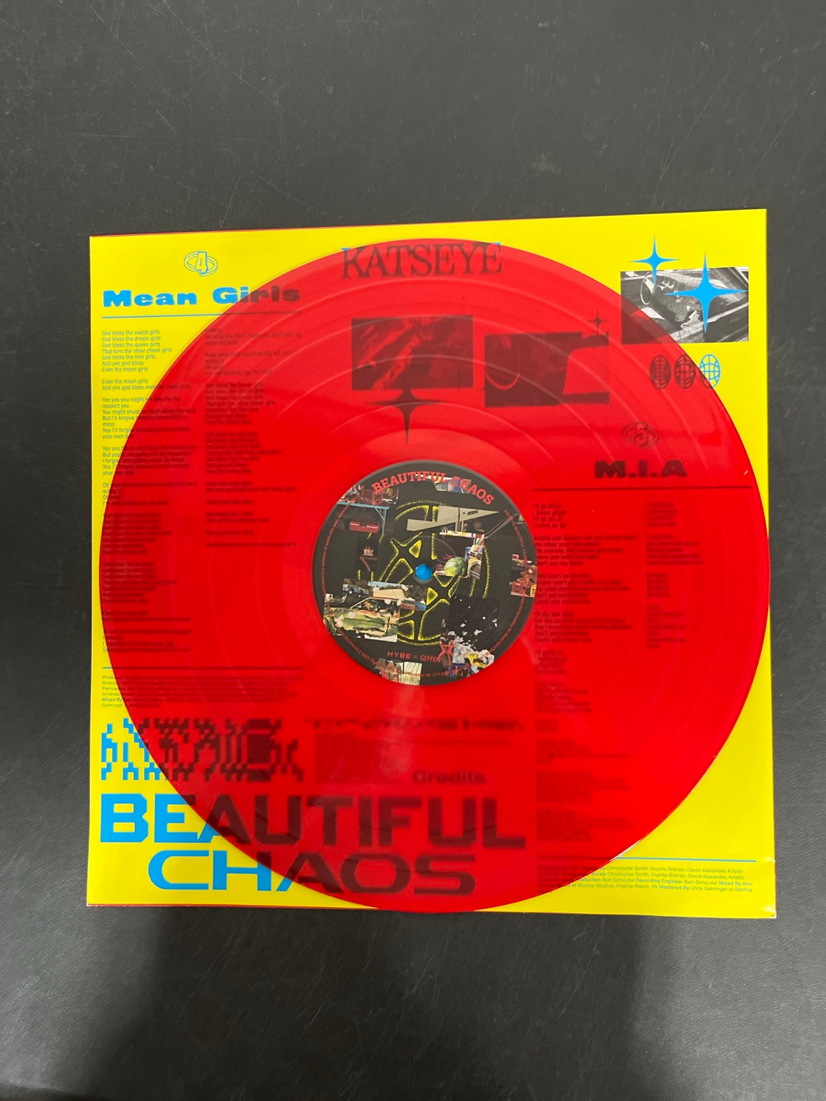 VINYL_1A - KATSEYE - BEAUTIFUL CHAOS Target Exclusive Red Vinyl USED NOT TESTED