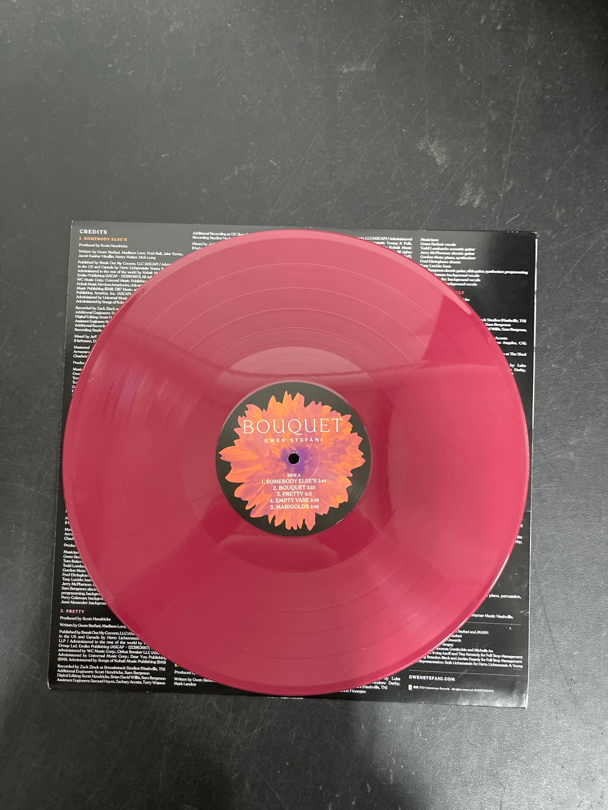 VINYL_1A - Gwen Stefani - Bouquet LE Orchid Etched Numbered Vinyl USED NOT TESTED