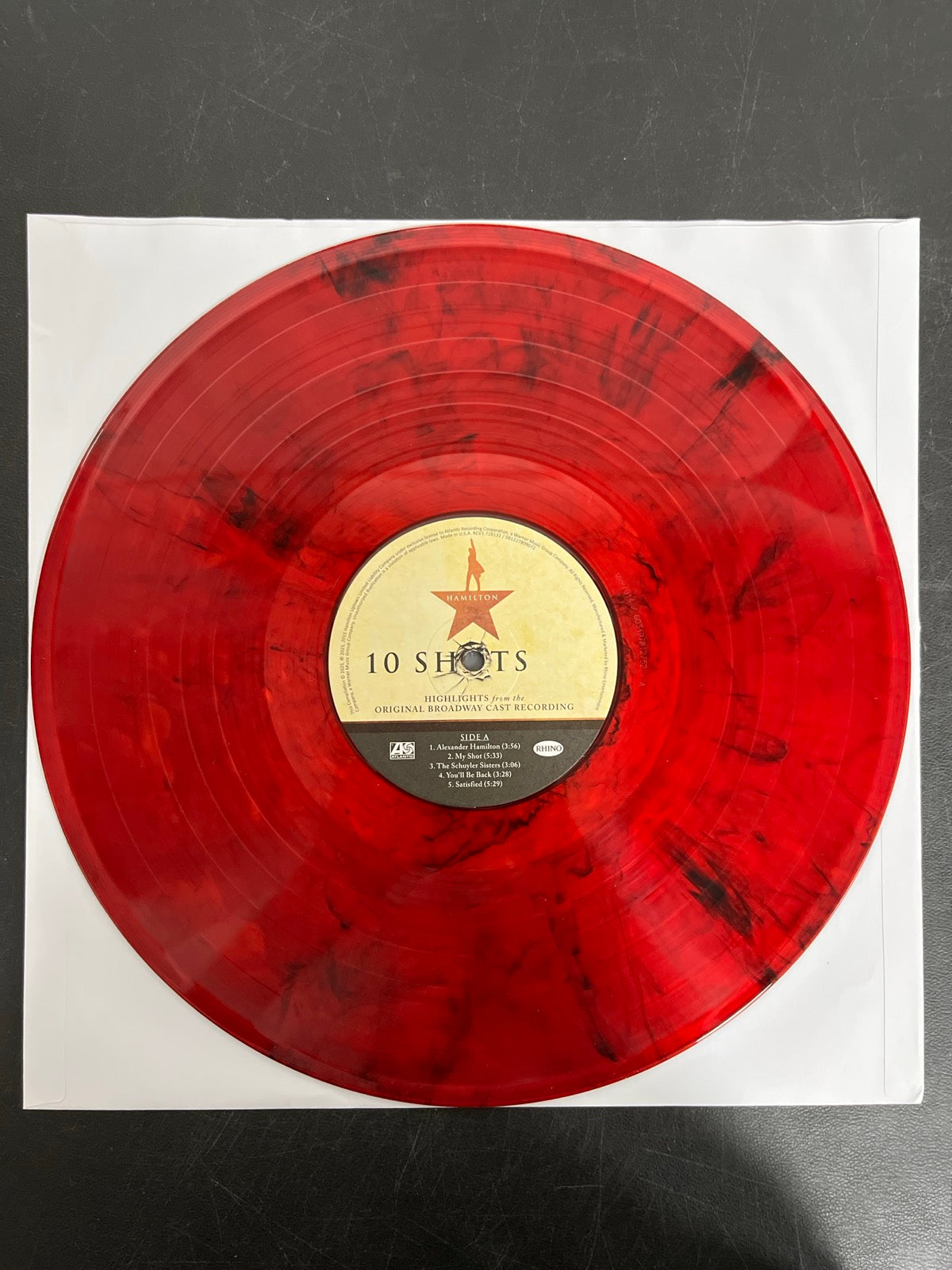 VINYL_1A - Lin-Manuel Miranda - Hamilton: 10 Shots LE Red Smoke Vinyl USED NOT TESTED