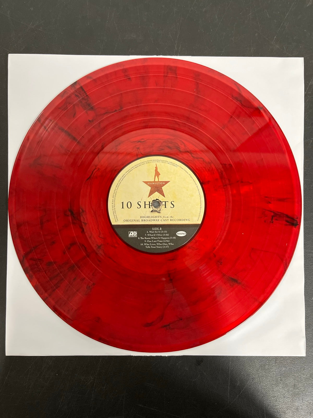 VINYL_1B - Lin-Manuel Miranda - Hamilton: 10 Shots LE Red Smoke Vinyl USED NOT TESTED