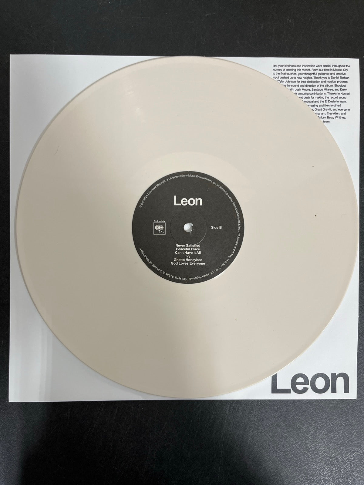 VINYL_1B - Leon Bridges - Leon Collector's Ed. Bone Color Vinyl USED NOT TESTED