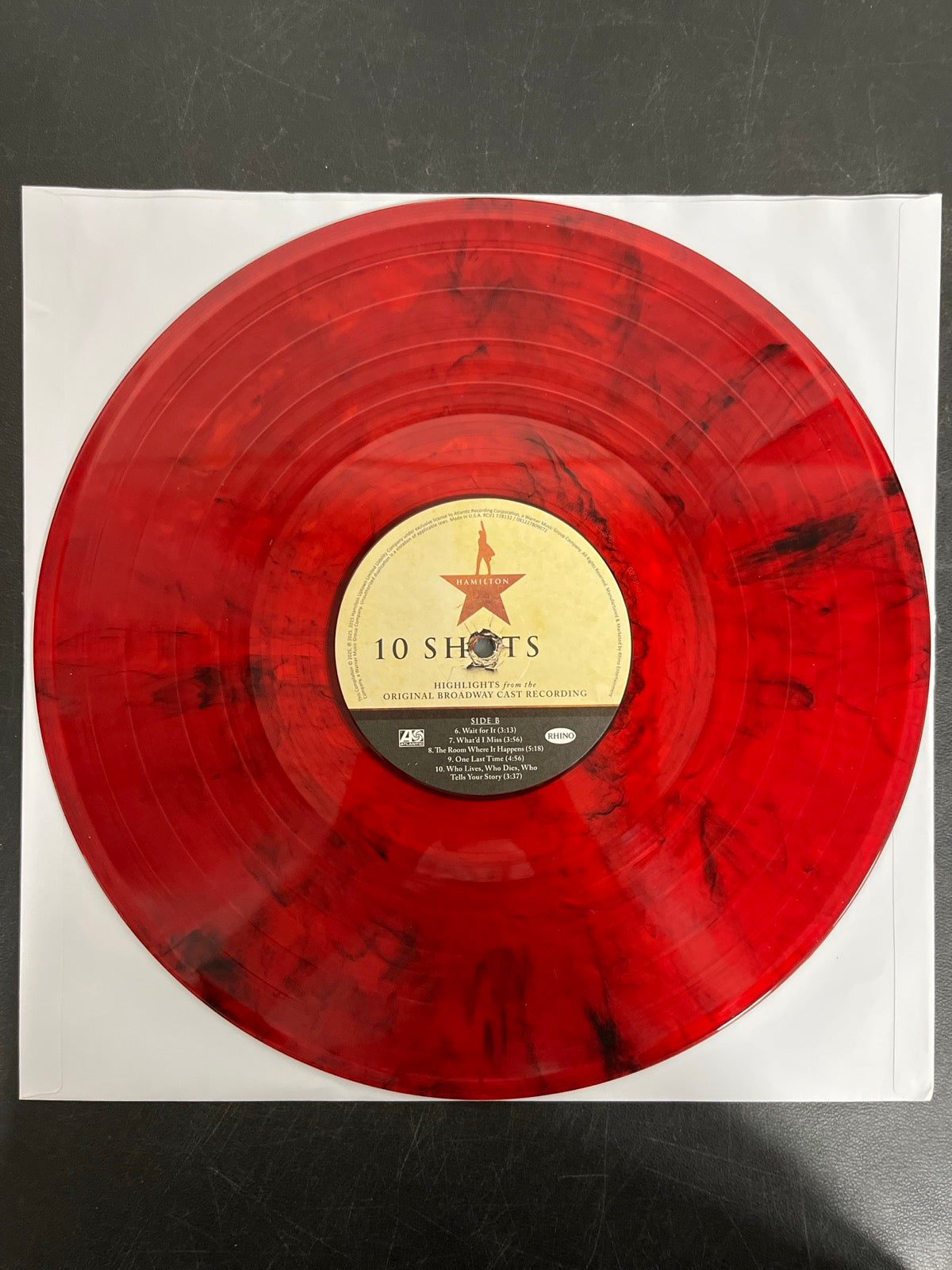 VINYL_1B - Lin-Manuel Miranda - Hamilton: 10 Shots LE Red Smoke Vinyl USED NOT TESTED