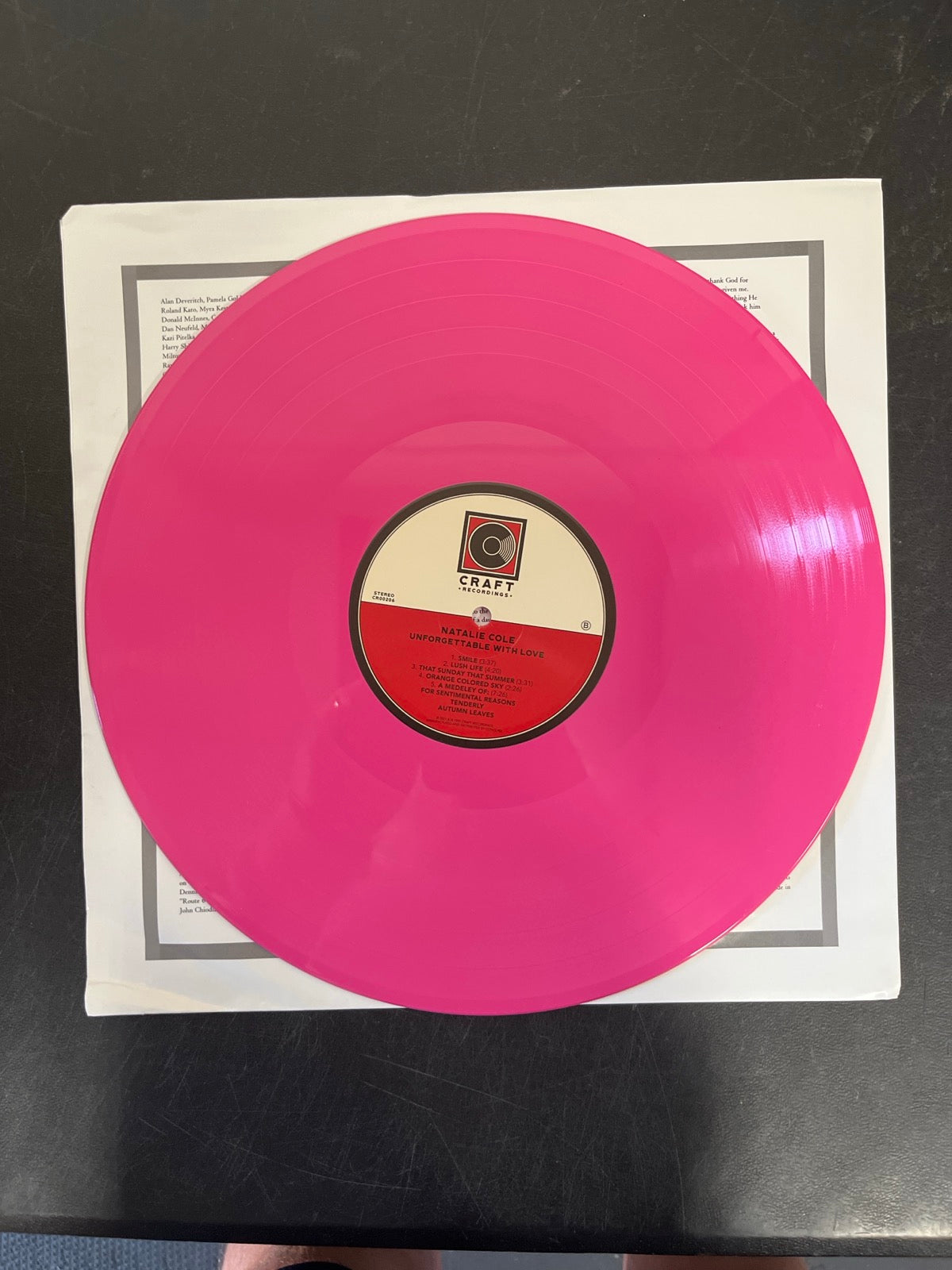 VINYL_1B - Natalie Cole - Unforgettable ... LE Hot Pink Vinyl USED NOT TESTED