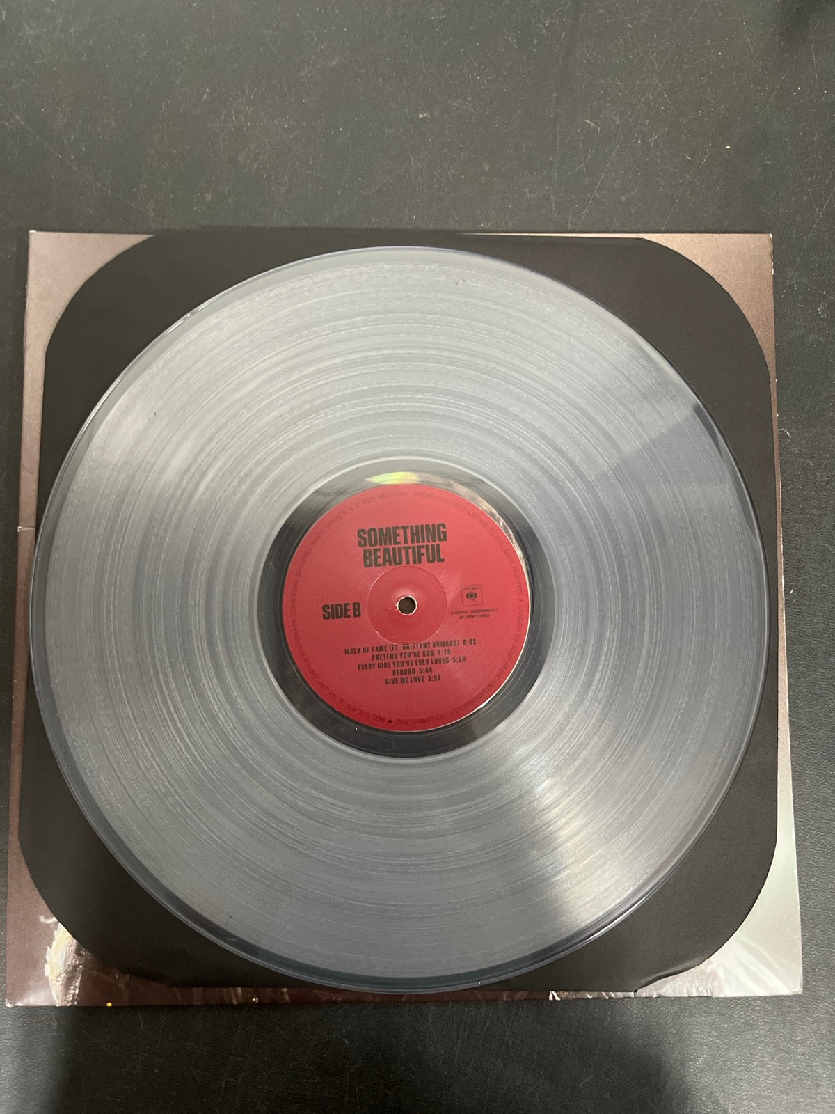 VINYL_1B - Miley Cyrus - Something Beautiful LE Clear Vinyl USED NOT TESTED