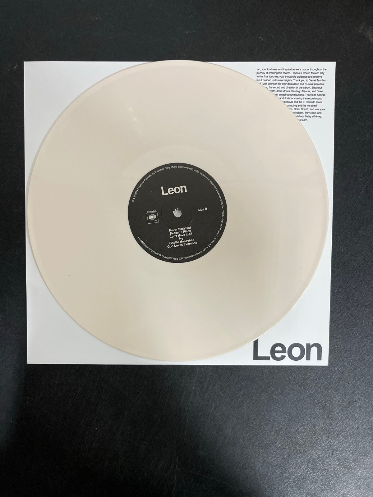 VINYL_1B - Leon Bridges - Leon Collector's Ed. Bone Color Vinyl USED NOT TESTED