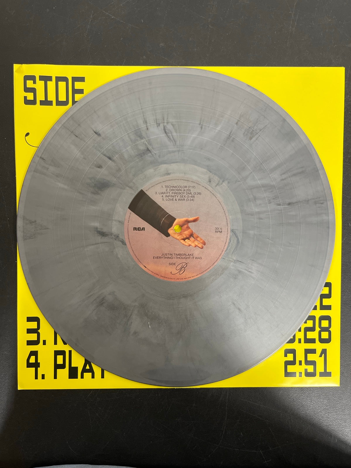 VINYL_1B - Justin Timberlake - Everything I ...  Silver/Black Vinyl USED NOT TESTED