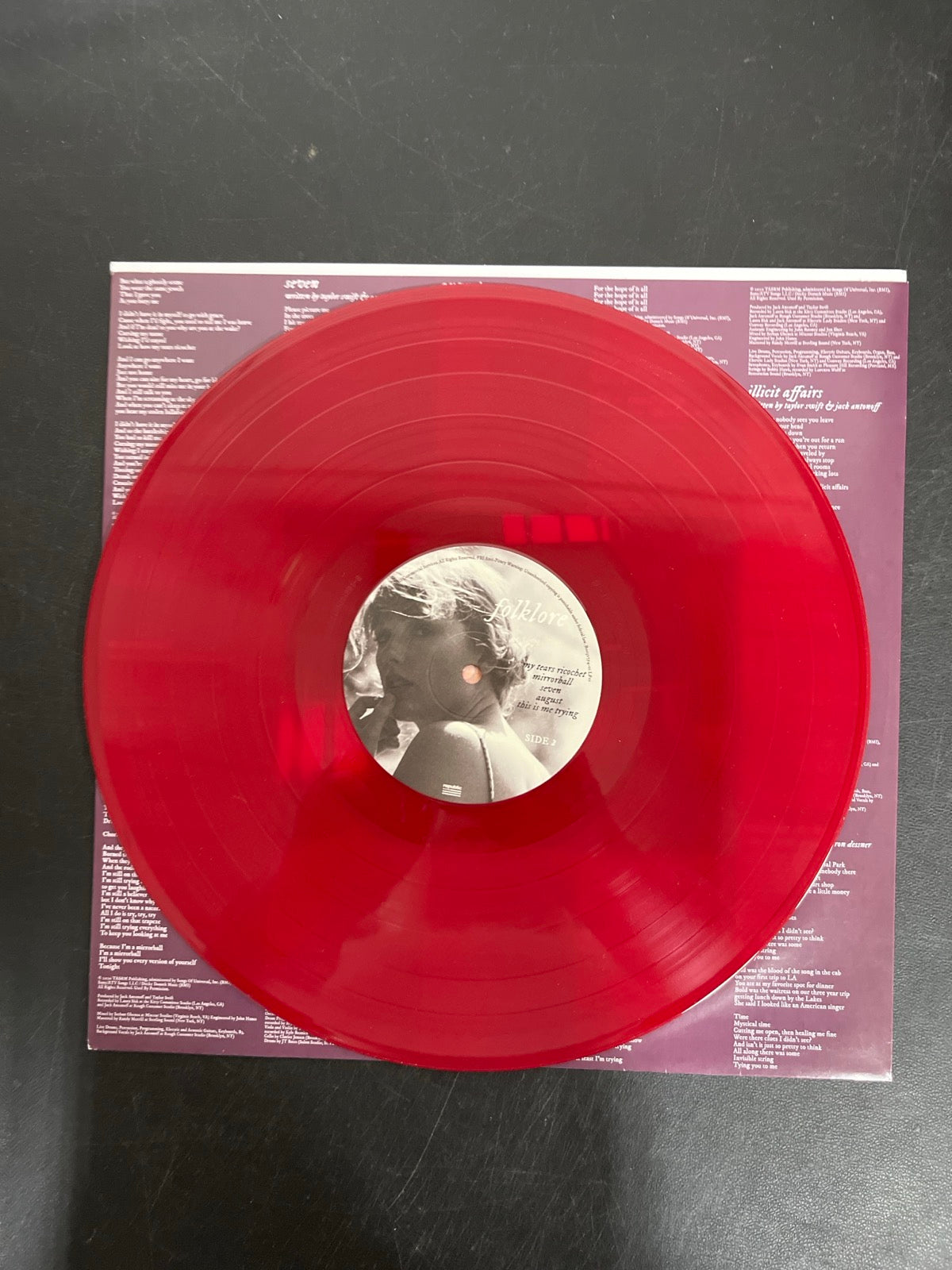 VINYL_1B - Taylor Swift - Folklore LE Red Etched Vinyl USED NOT TESTED