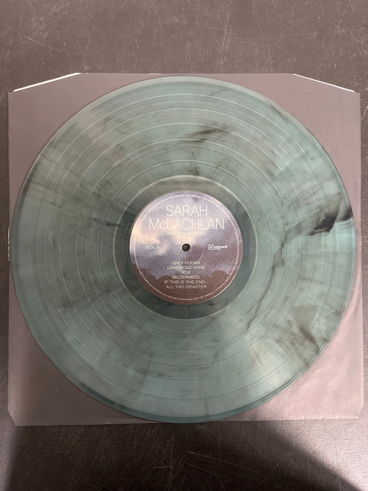 VINYL_1B - Sarah McLachlan - Better Broken LE Electric Smoke Vinyl USED NOT TESTED