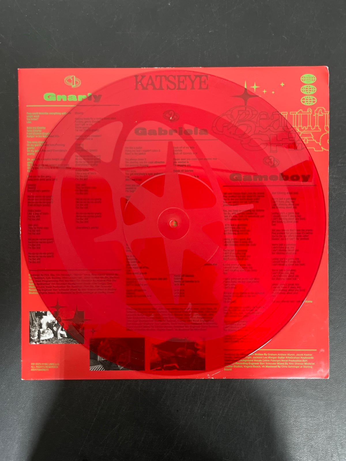 VINYL_1B - KATSEYE - BEAUTIFUL CHAOS MisPrint Red Vinyl USED NOT TESTED
