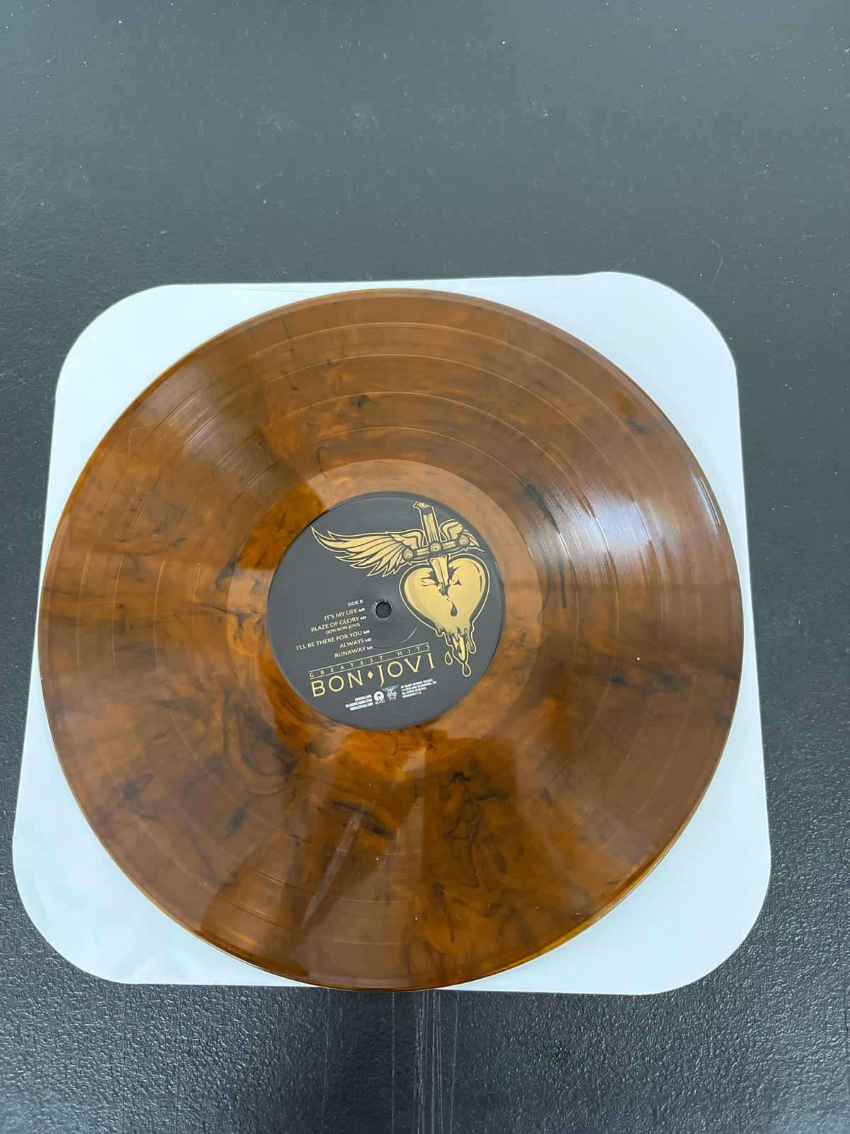 VINYL_1B - Bon Jovi - Greatest Hits LE Tiger Eye Vinyl USED NOT TESTED