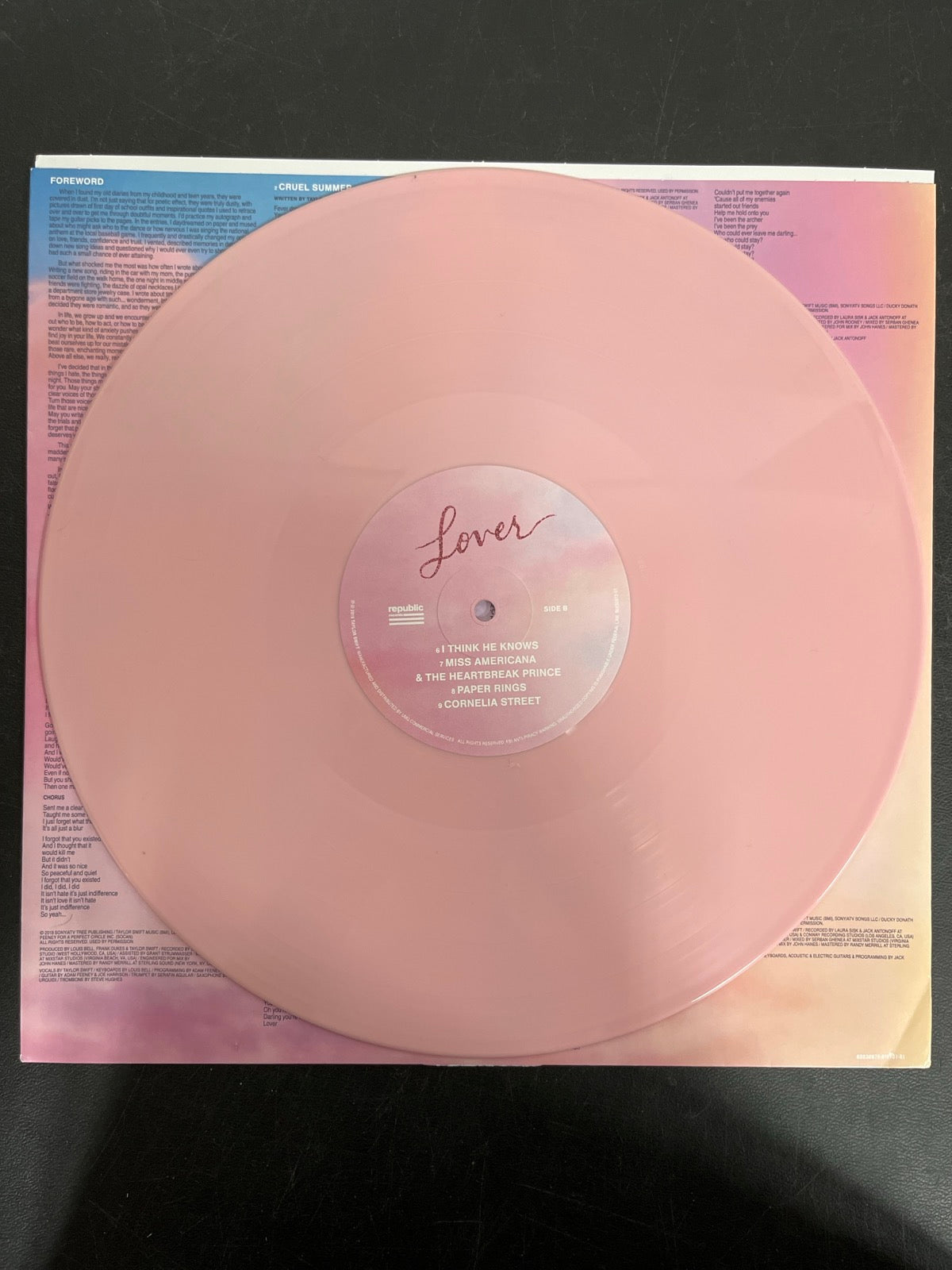VINYL_1B - Taylor Swift - Lover Pink/Blue Vinyl ReIssue USED NOT TESTED