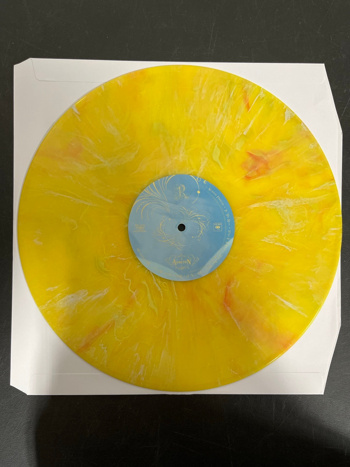 VINYL_1B - Addison Rae - Addison LE Yellow Marble Vinyl USED NOT TESTED