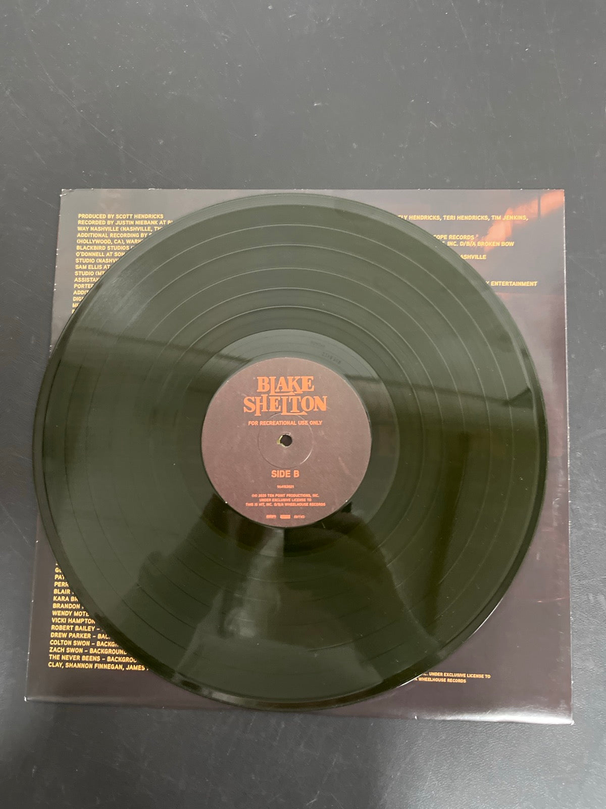 VINYL_1B - Blake Shelton - For Recreationa ... Target Exclusive Green Vinyl USED NOT TESTED
