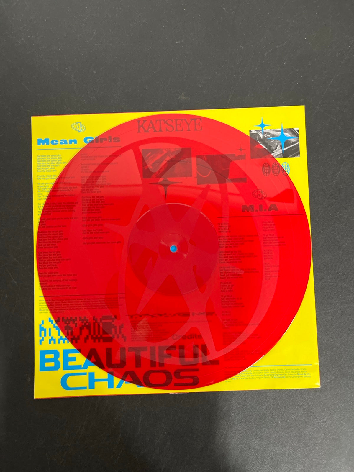 VINYL_1B - KATSEYE - BEAUTIFUL CHAOS Target Exclusive Red Vinyl USED NOT TESTED
