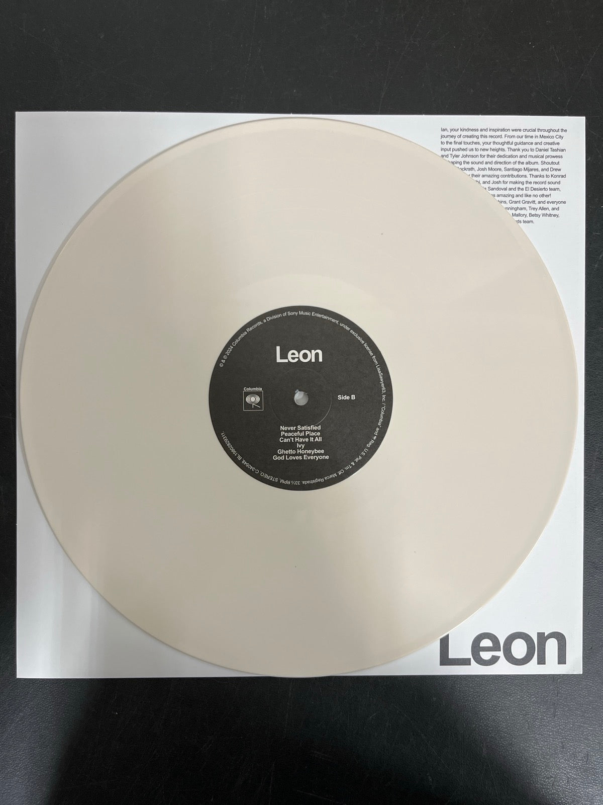 VINYL_1B - Leon Bridges - Leon Collector's Ed. Bone Color Vinyl USED NOT TESTED