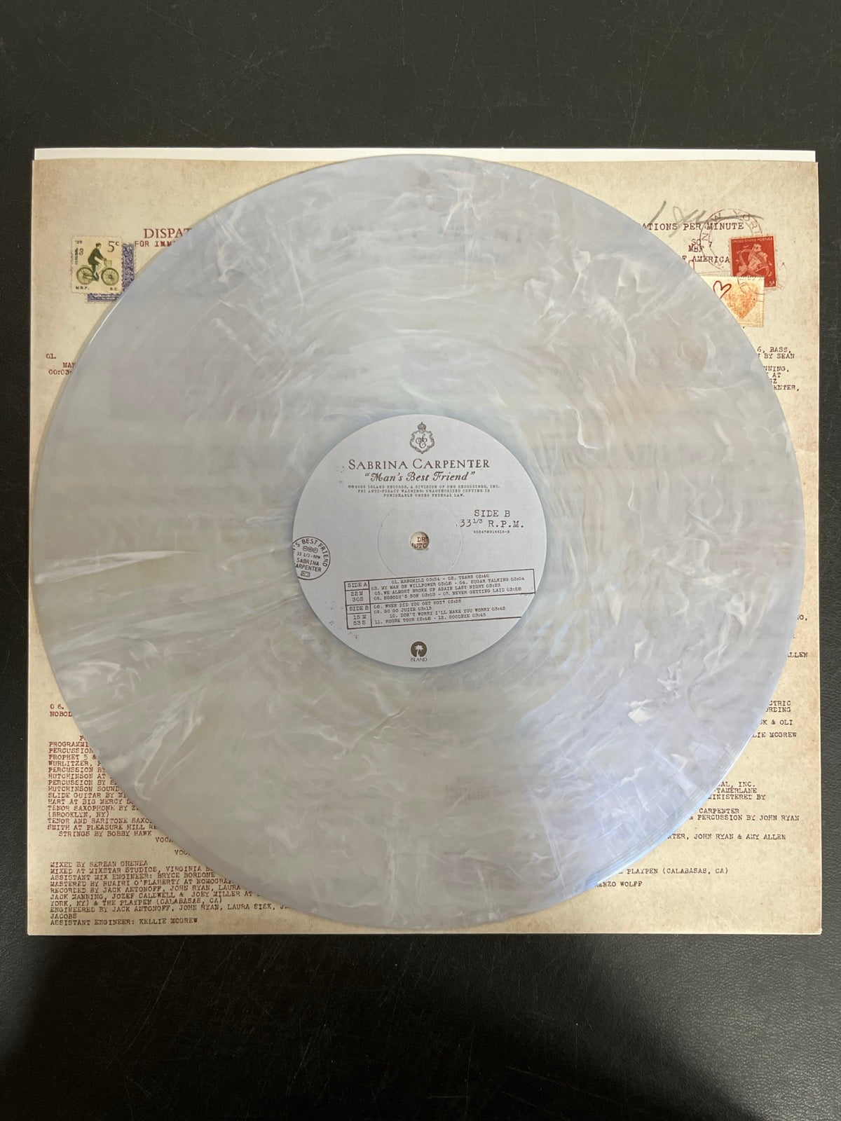 VINYL_1B - Sabrina Carpenter - Man's Best Friend LE White Vinyl USED NOT TESTED