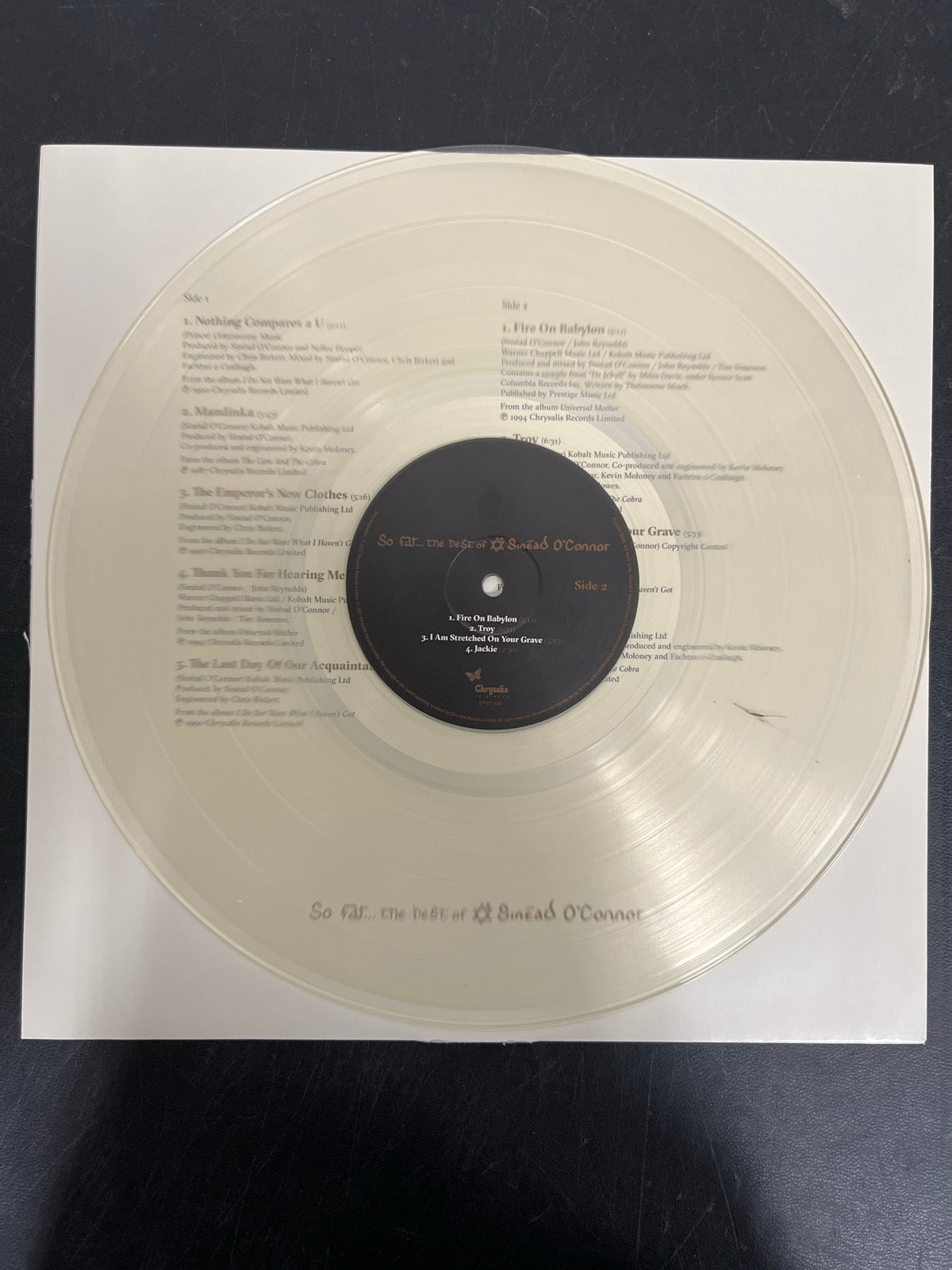 VINYL_1B - Sinéad O'Connor - So Far… The Best of ... LE Clear Vinyl USED NOT TESTED