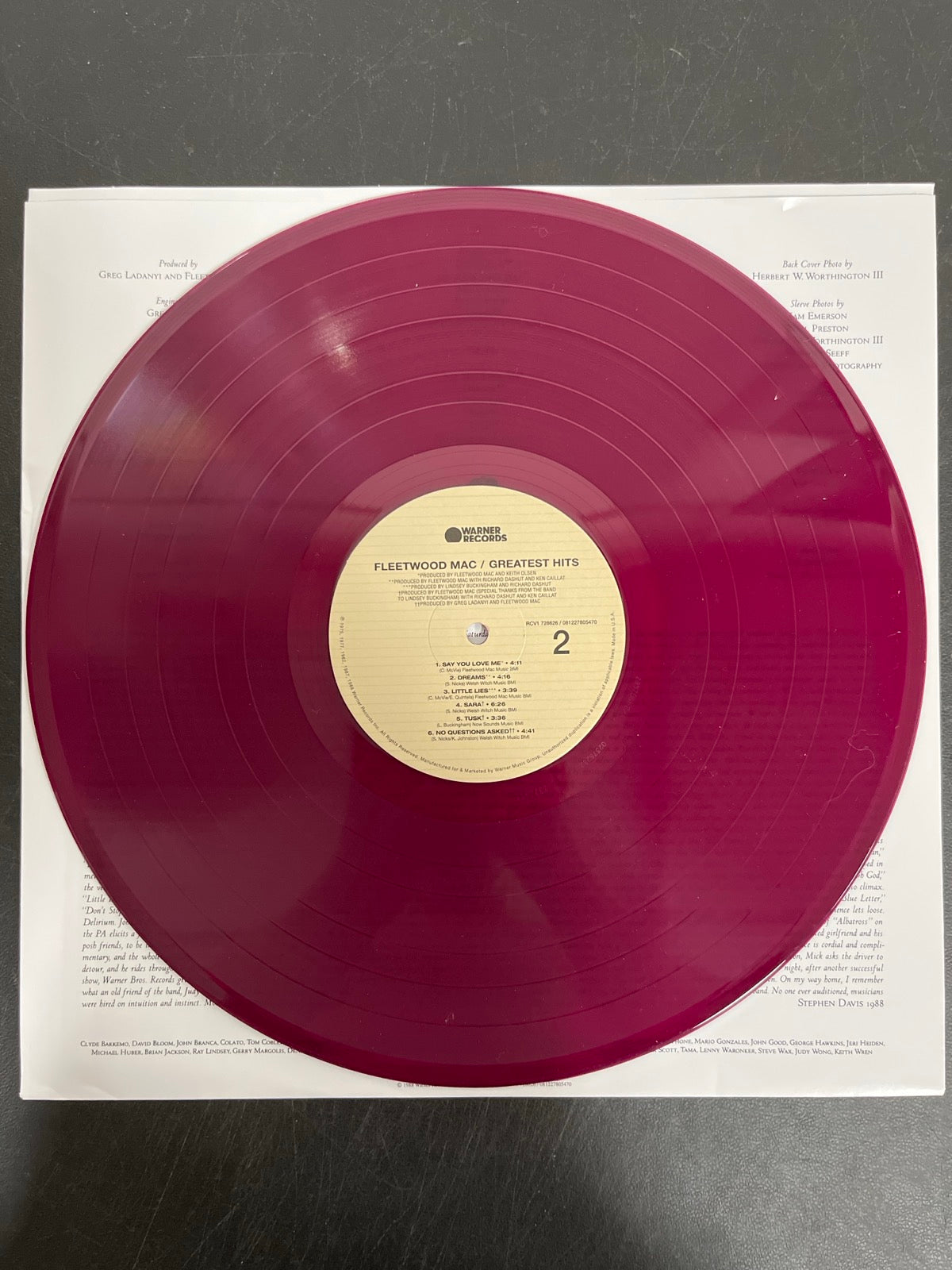 VINYL_1B - Fleetwood Mac - Greatest Hits Translucent Purple Vinyl USED NOT TESTED