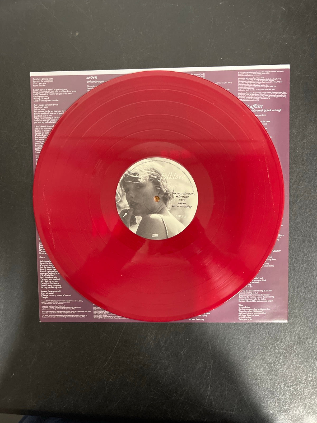 VINYL_1B - Taylor Swift - Folklore LE Red Etched Vinyl USED NOT TESTED