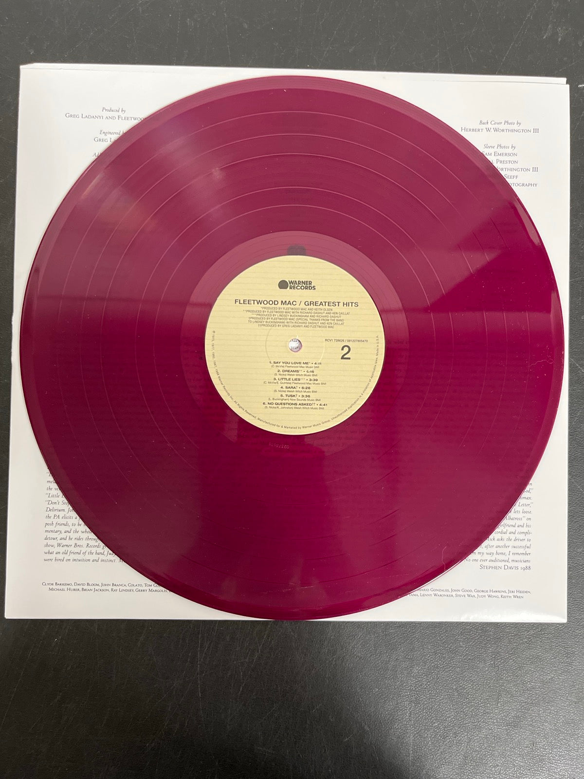 VINYL_1B - Fleetwood Mac - Greatest Hits Translucent Purple Vinyl USED NOT TESTED