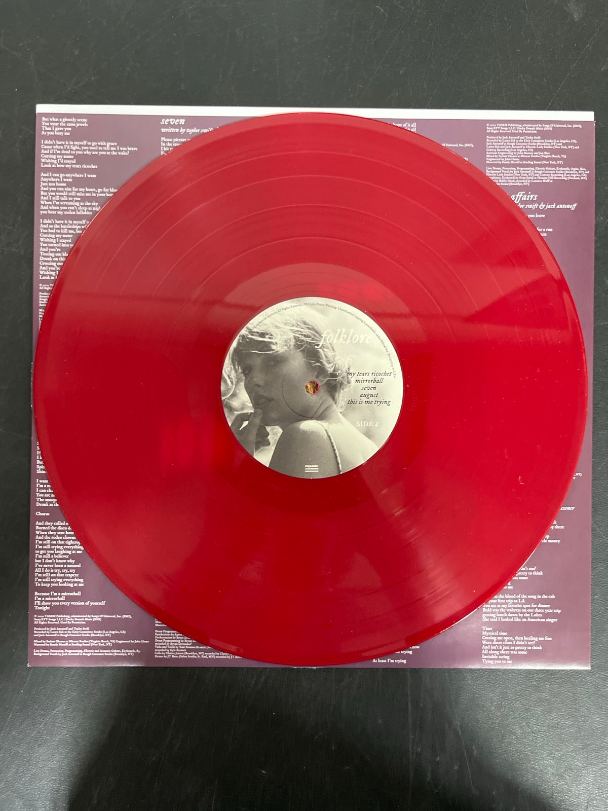 VINYL_1B - Taylor Swift - Folklore LE Red Etched Vinyl USED NOT TESTED