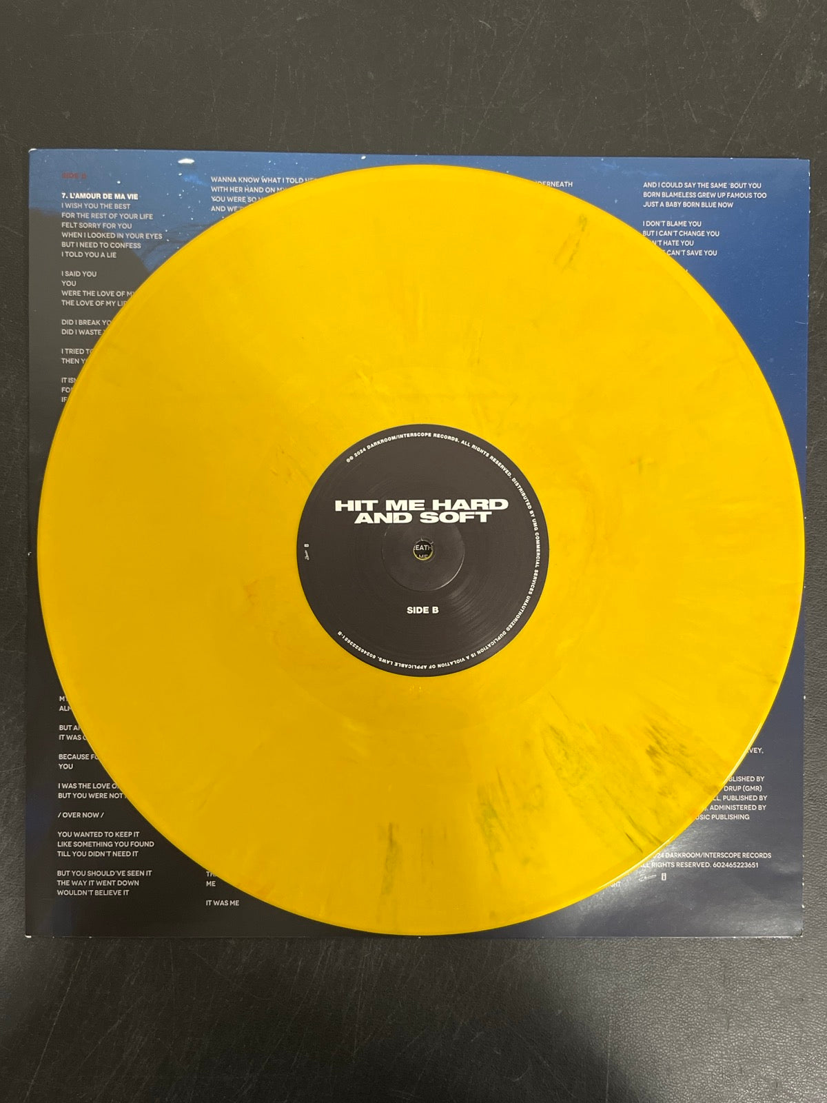 VINYL_1B - Billie Eilish - Hit Me Hard And Soft LE Yellow Vinyl USED NOT TESTED