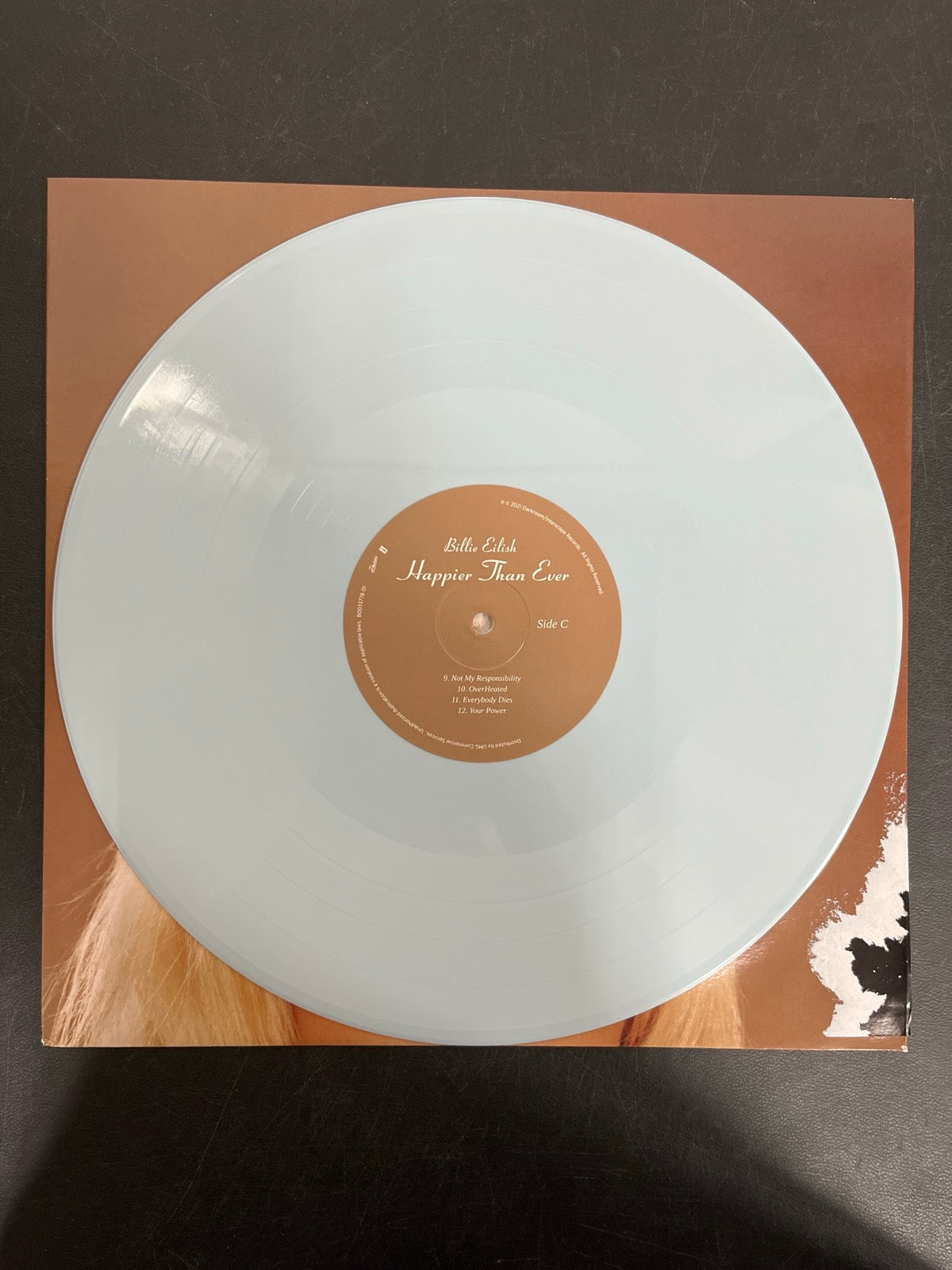 VINYL_2C - Billie Eilish - Happier Than Ever LE Light Blue Etched Vinyl USED NOT TESTED