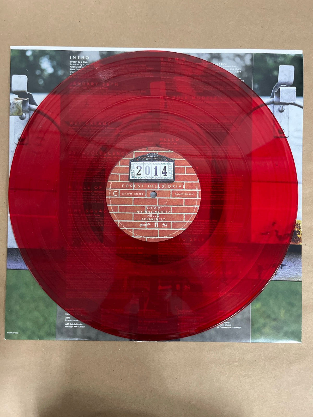 VINYL_2C - J. Cole - 2014 Forest Hills Drive Anniversary Ed. Red Vinyl USED NOT TESTED