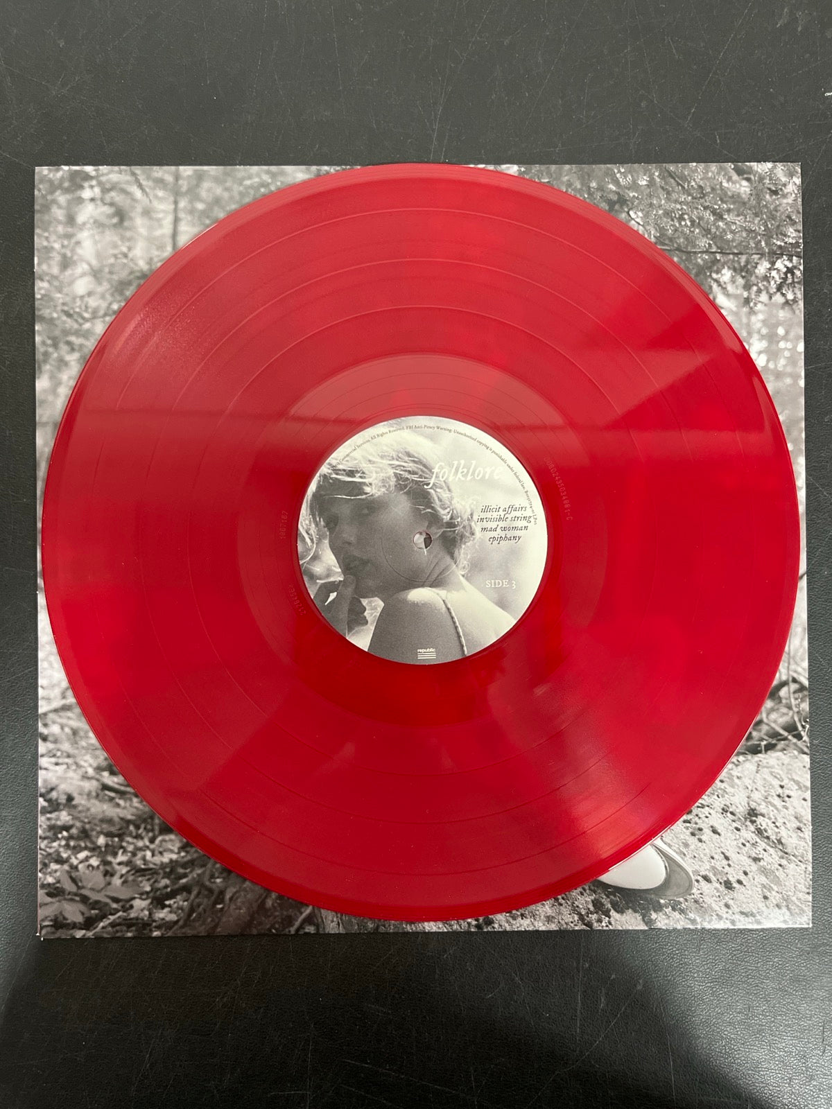 VINYL_2C - Taylor Swift - Folklore LE Red Etched Vinyl USED NOT TESTED