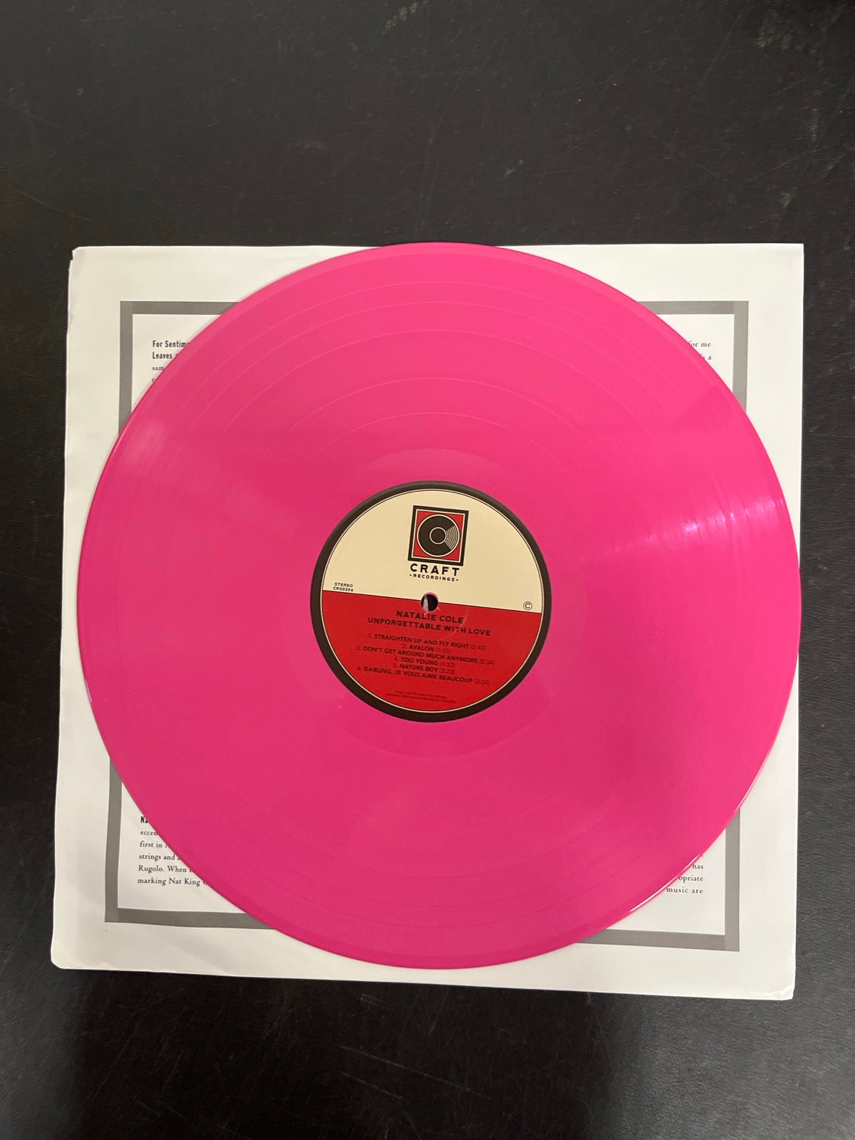 VINYL_2C - Natalie Cole - Unforgettable ... LE Hot Pink Vinyl USED NOT TESTED