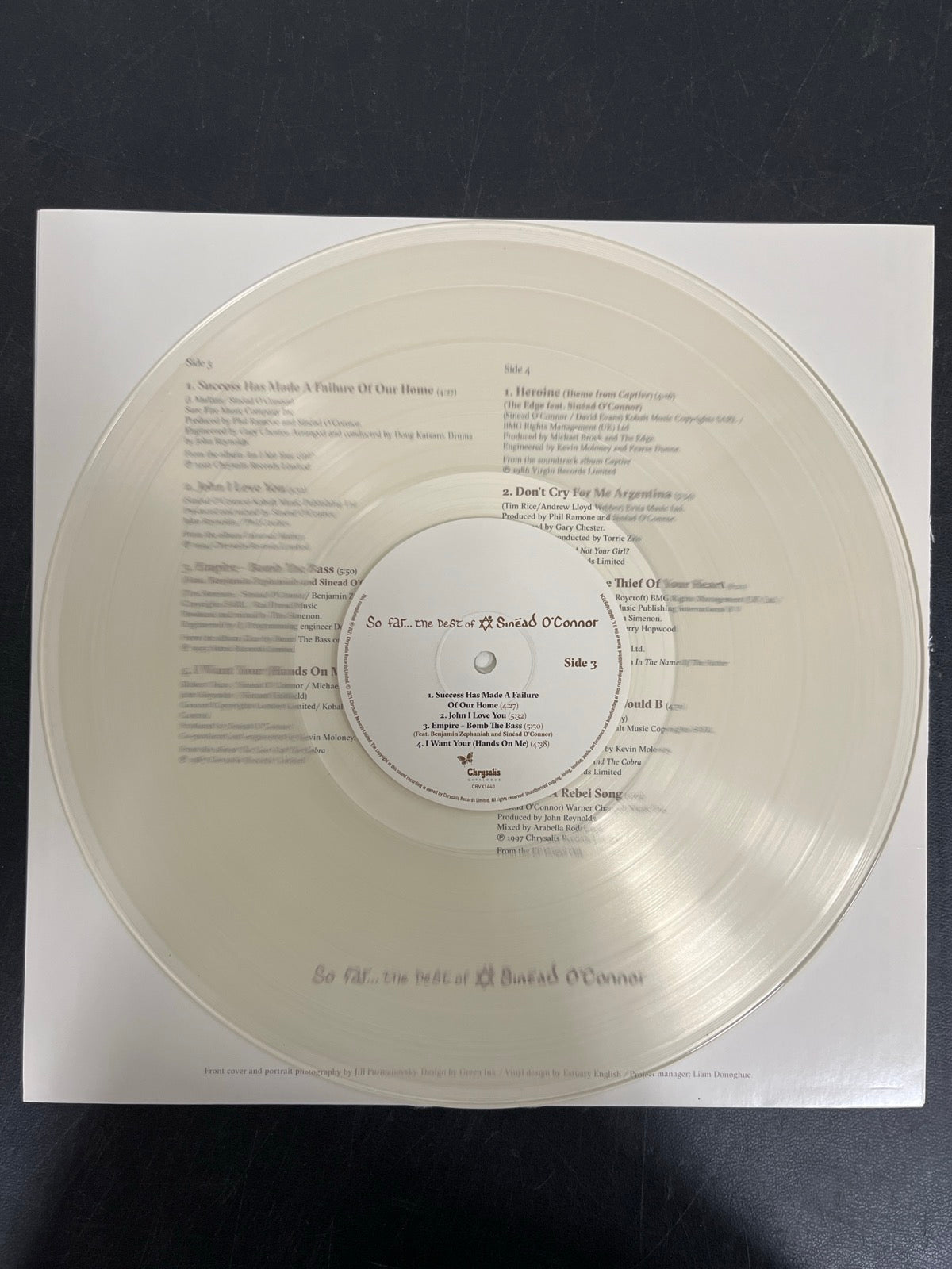 VINYL_2C - Sinéad O'Connor - So Far… The Best of ... LE Clear Vinyl USED NOT TESTED