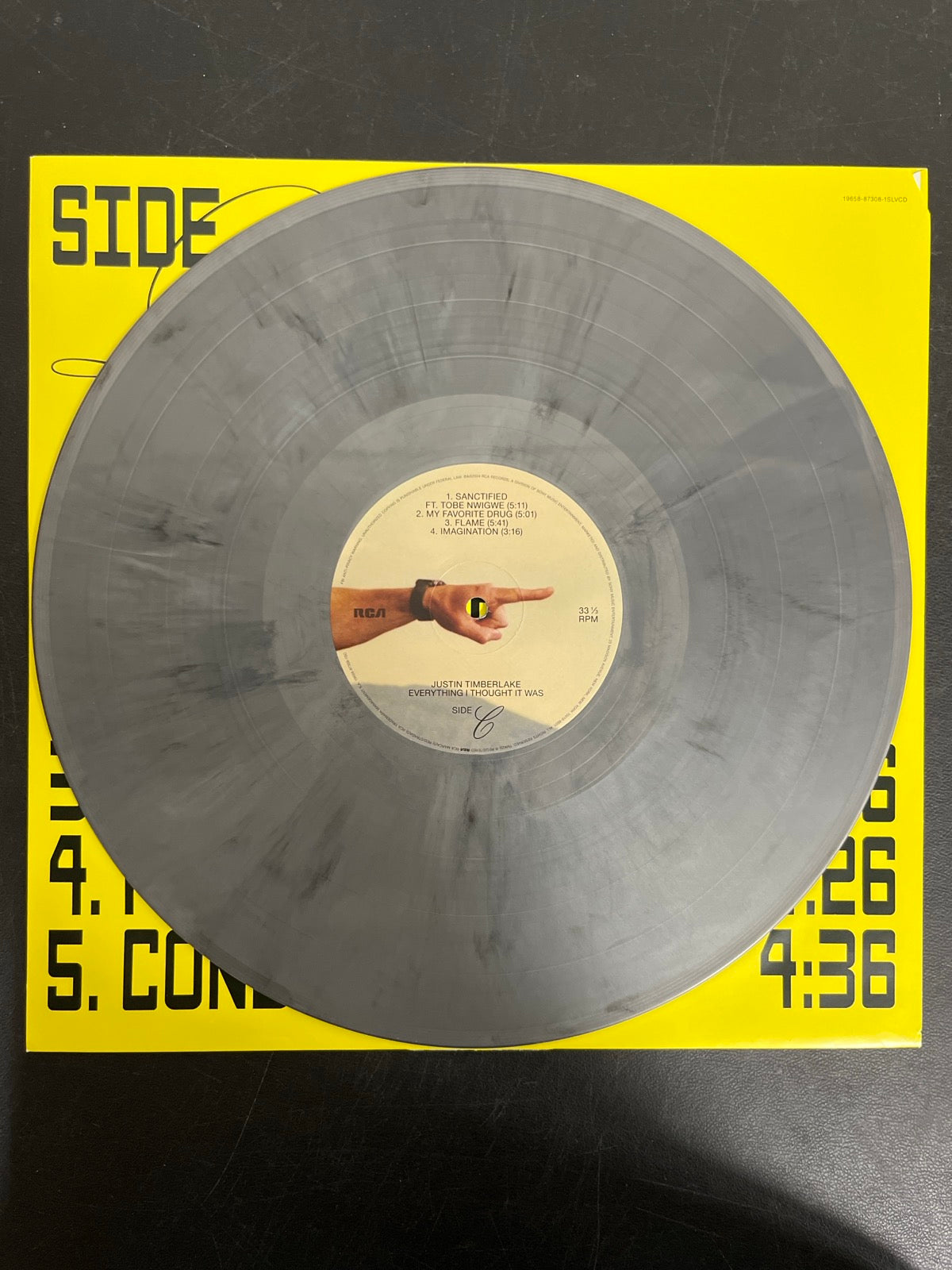 VINYL_2C - Justin Timberlake - Everything I ...  Silver/Black Vinyl USED NOT TESTED