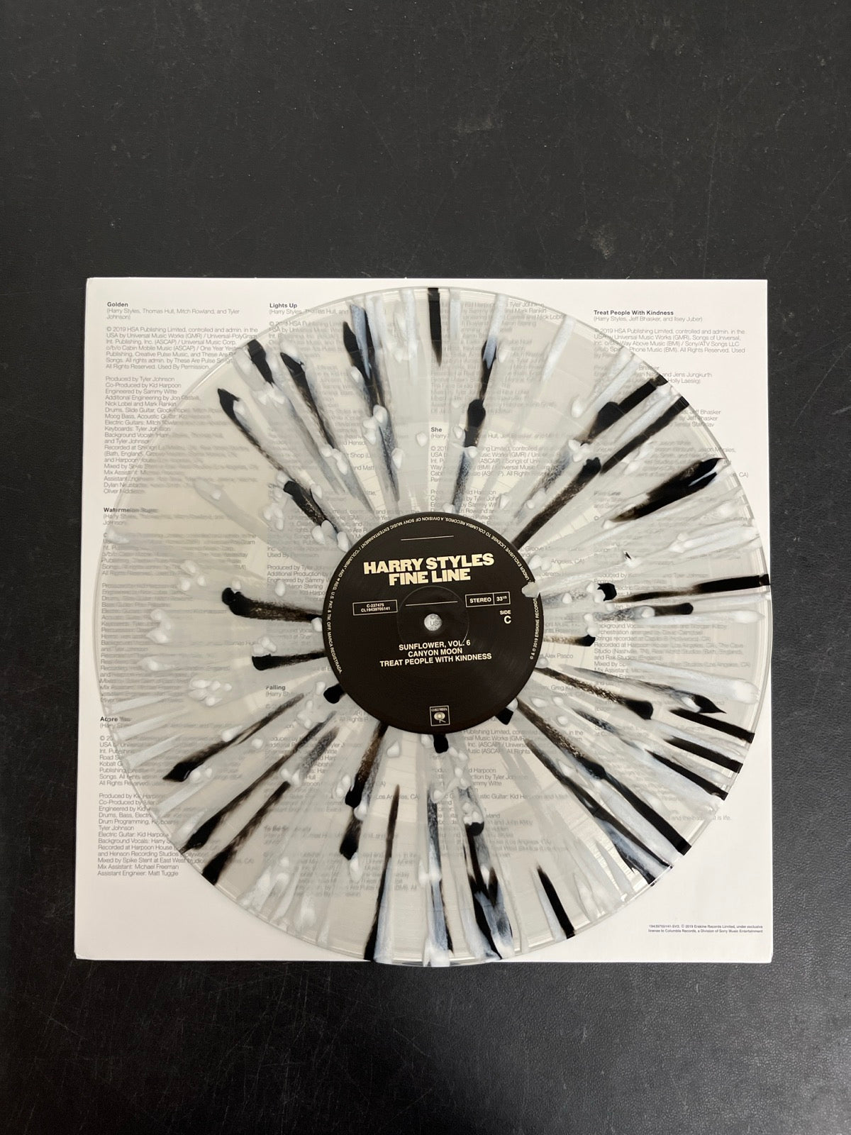 VINYL_2C - Harry Styles - Fine Line LE 180gm Black / White Splatter Vinyl USED NOT TESTED