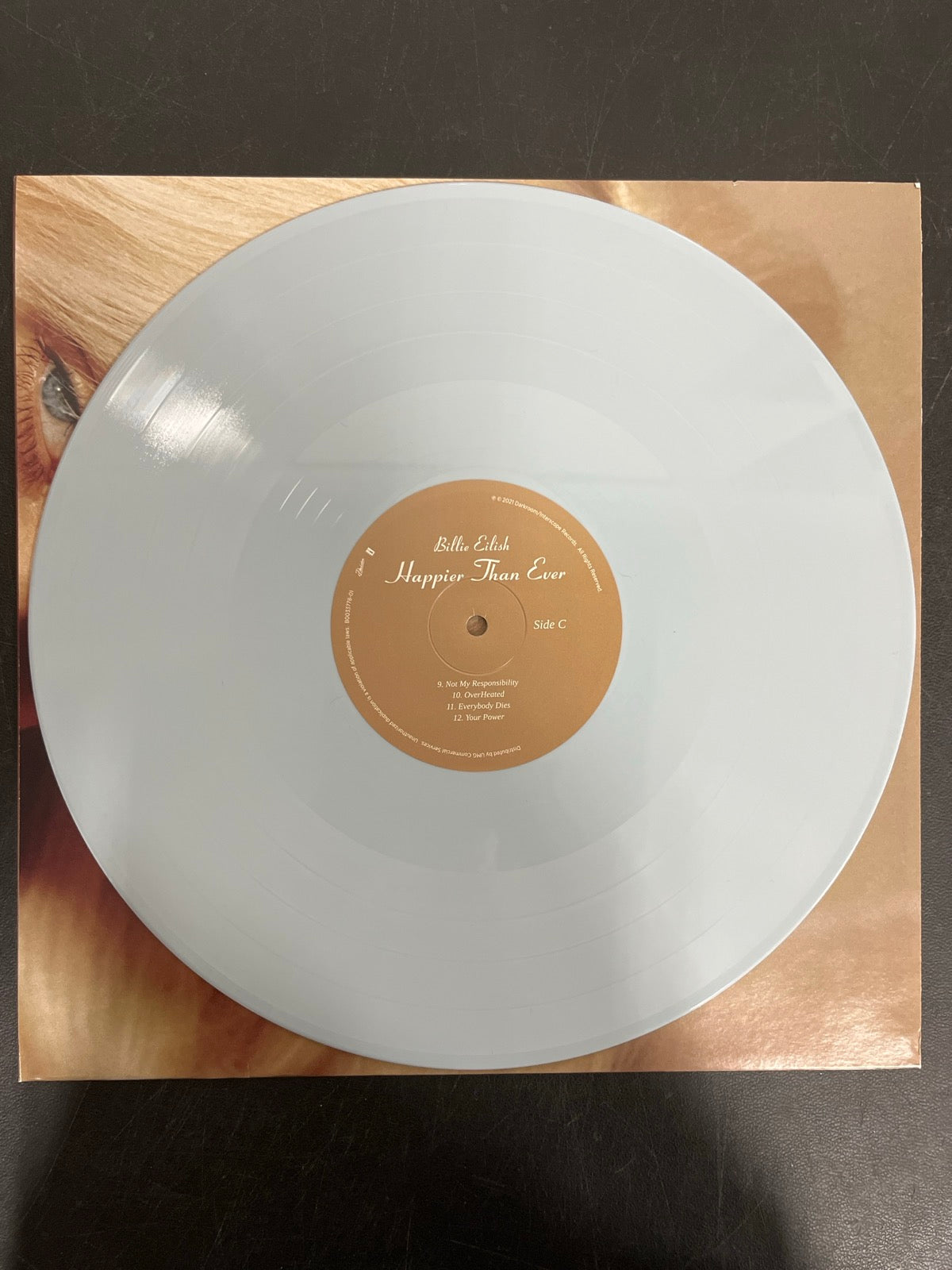VINYL_2C - Billie Eilish - Happier Than Ever LE Light Blue Etched Vinyl USED NOT TESTED