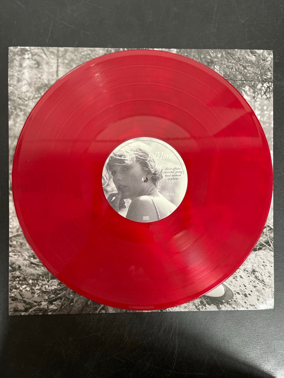 VINYL_2C - Taylor Swift - Folklore LE Red Etched Vinyl USED NOT TESTED