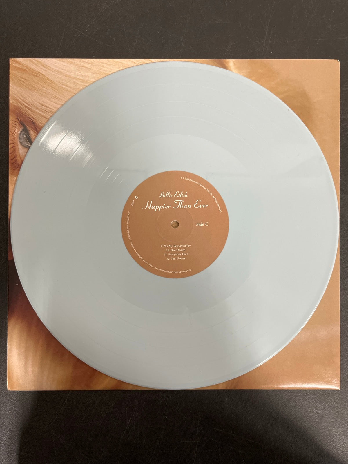 VINYL_2C - Billie Eilish - Happier Than Ever LE Light Blue Etched Vinyl USED NOT TESTED