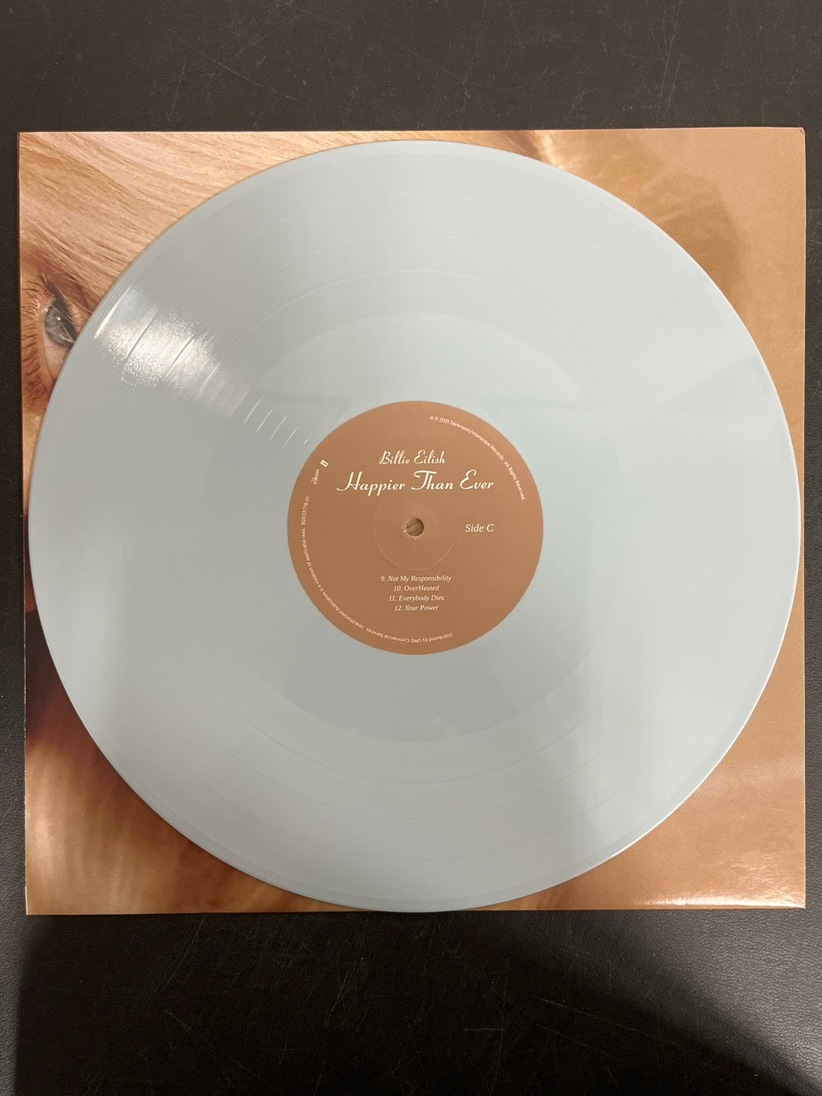 VINYL_2C - Billie Eilish - Happier Than Ever LE Light Blue Etched Vinyl USED NOT TESTED