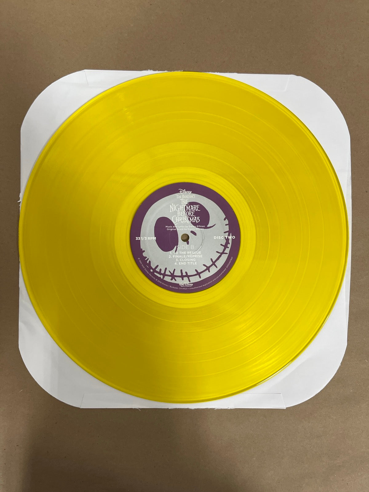VINYL_2D - Danny Elfman - Tim Burton's The ... LE Purple/Yellow Vinyl USED NOT TESTED