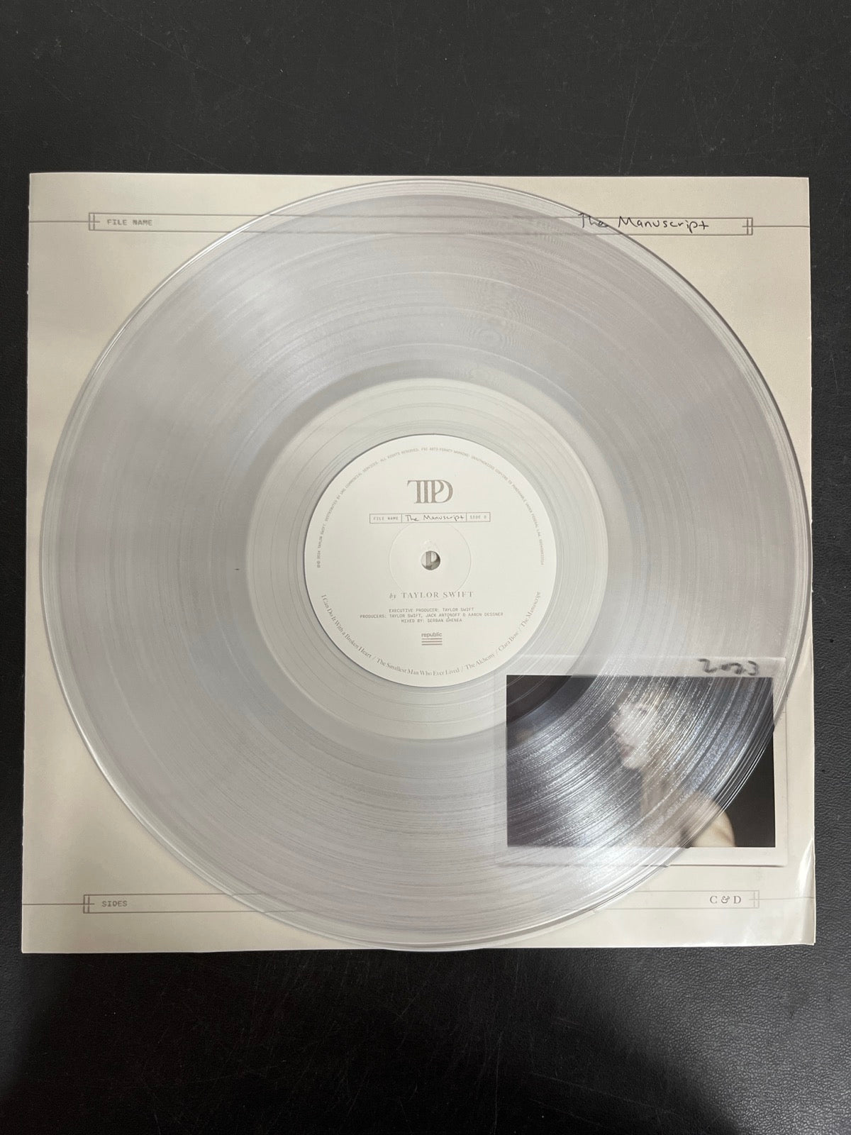 VINYL_2D - Taylor Swift - The Tortured ... LE Clear Vinyl SEALED NOT TESTED