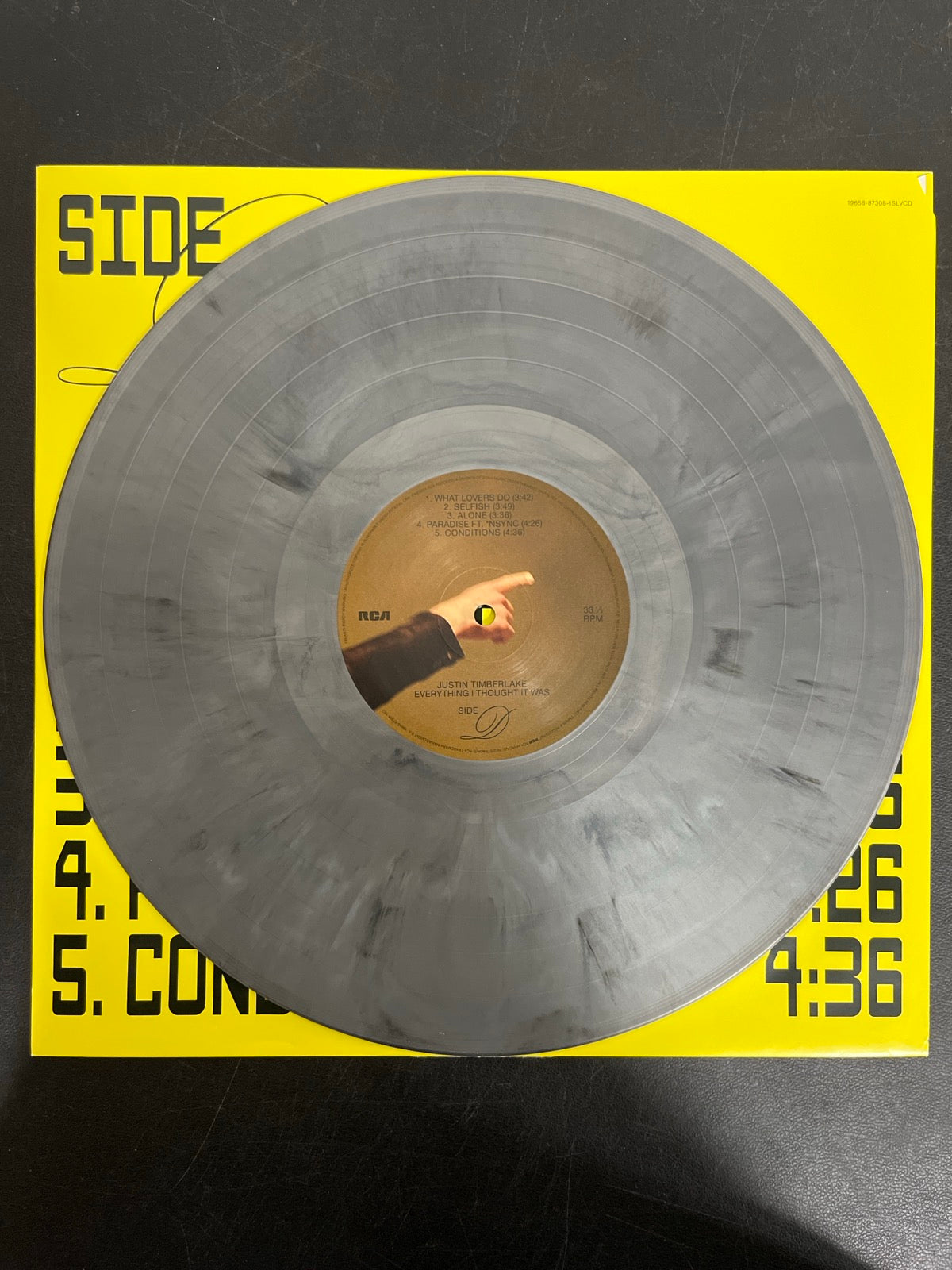 VINYL_2D - Justin Timberlake - Everything I ...  Silver/Black Vinyl USED NOT TESTED